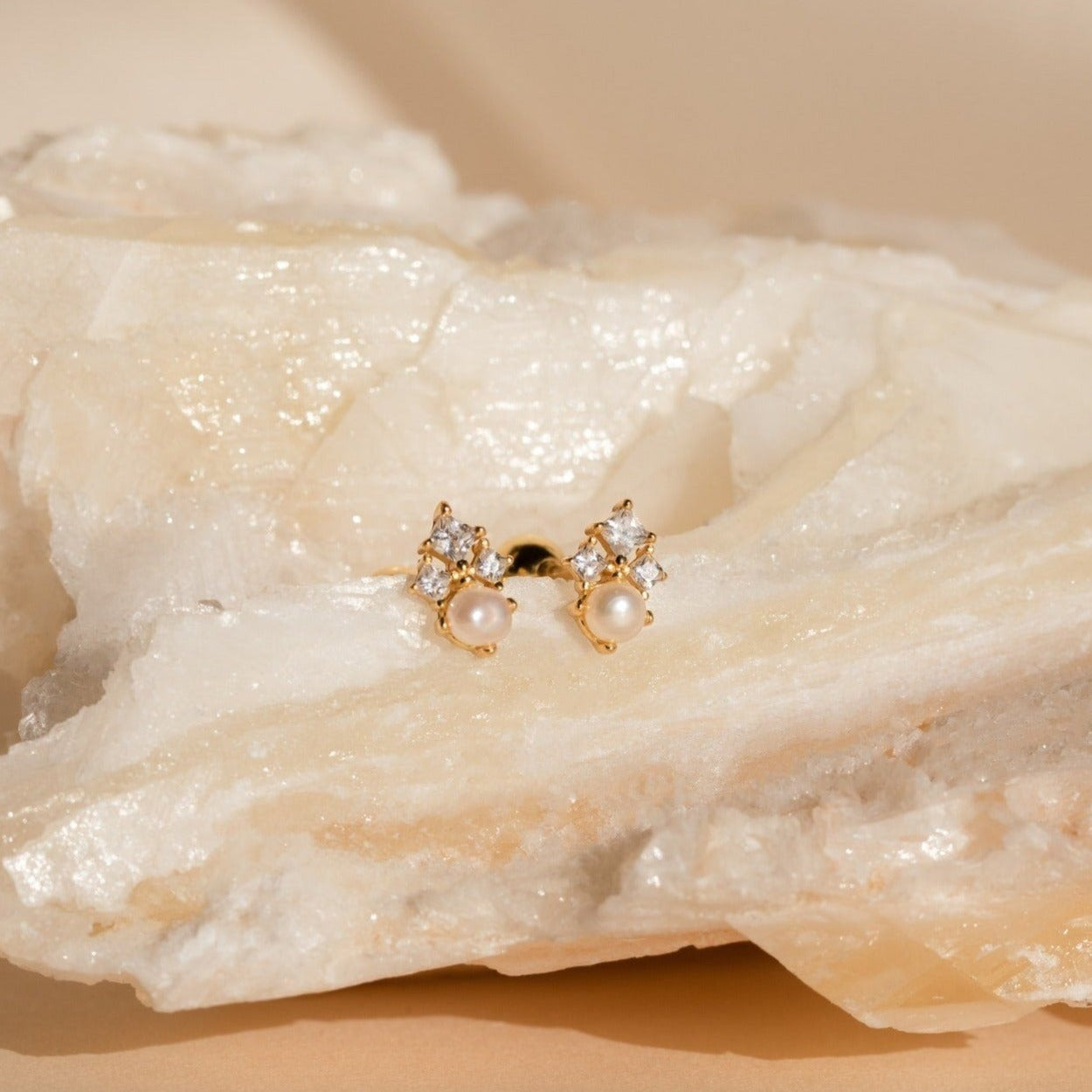 Eternal Glamour: Angelina Pearl Stud Earrings